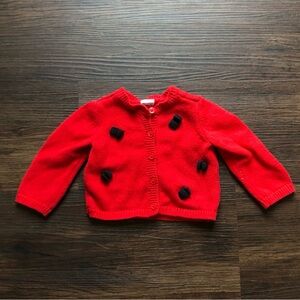 NWOT Carter’s size 3 month Baby Neutral Red Button Up Knit Cardigan Sweater